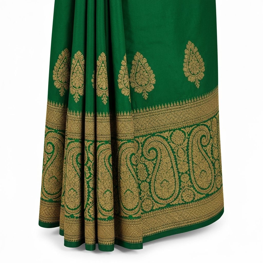 Kanchipuram silk saree border detail